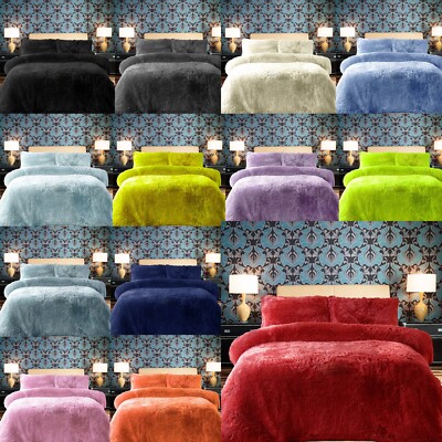 Teddybär Fleece Bettbezug mit Kissenbezug Thermo Warm Kuschelig Weich Bettwäsche Set