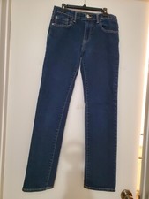Gap Denim Stretch Straight Adjustable Waist Jeans Girls Size 16 Regular