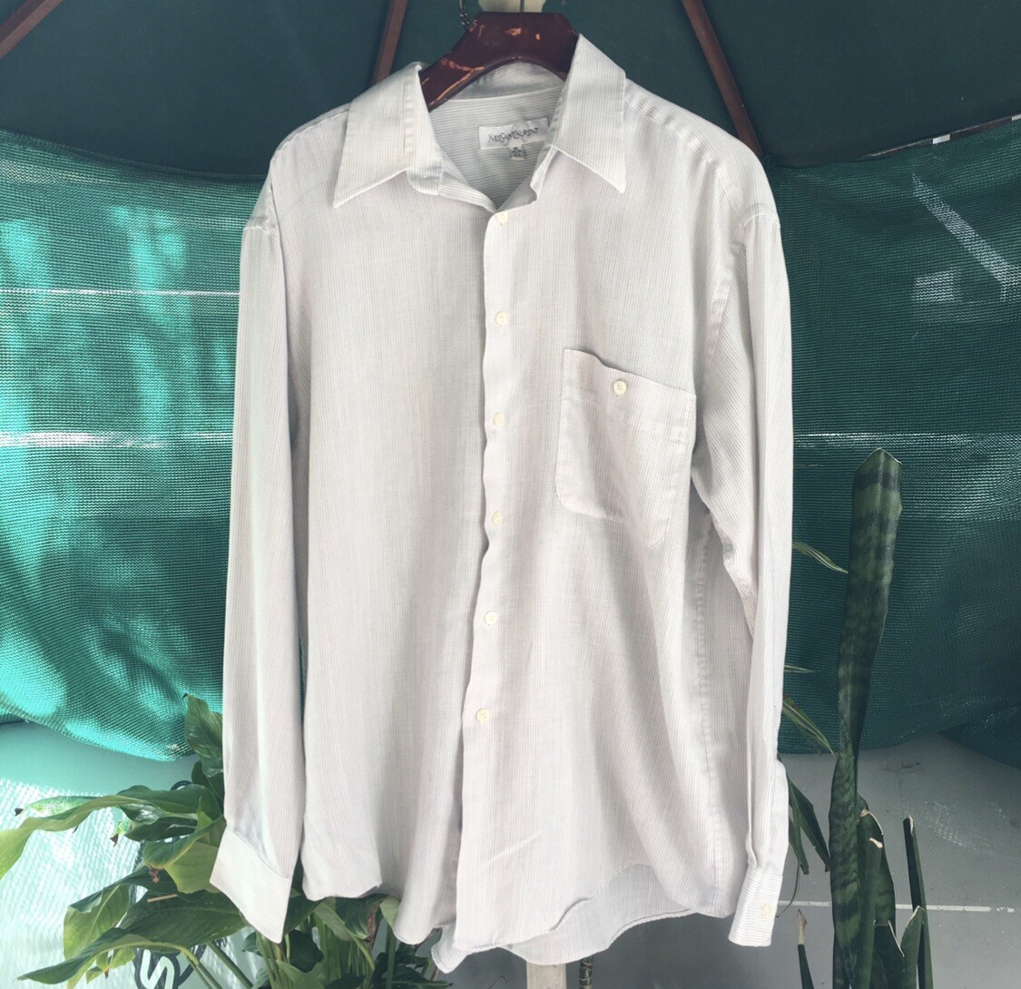 Camicia anteriore Yves Saint Laurent manica lunga con bottoni taglia L