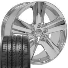 18x8 Chrome 74196 Wheels & Tires Set Fits Lexus Toyota - LS 460 Style Rims