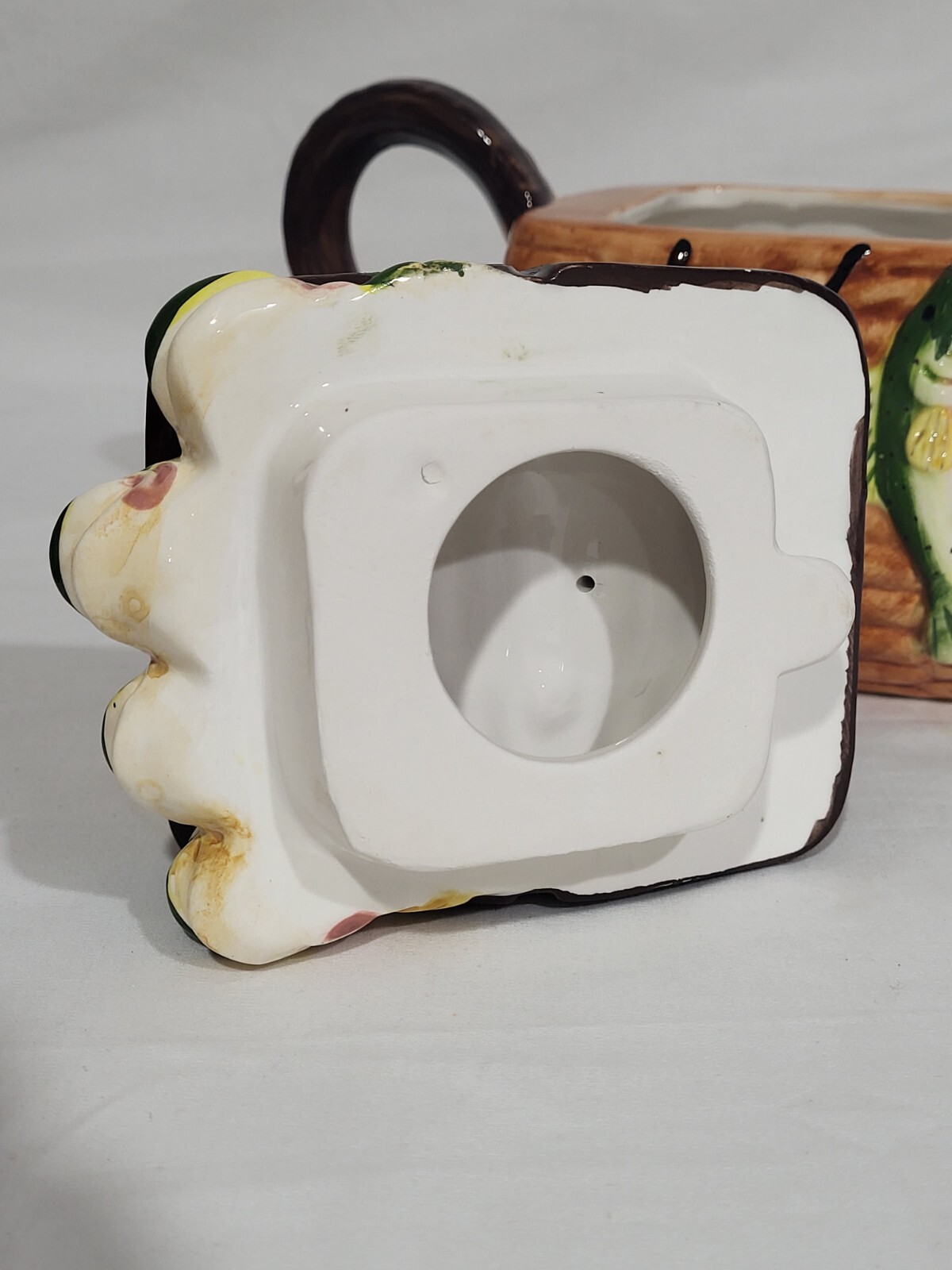 Fishing Style Tea Pot With Sugar Bowl & Creamer Cup Young's 1996 Rare Country