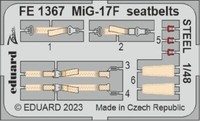MW22 Eduard FE1367 MIG-17F Seatbelts Steel 1/48 Zoom Set For Ammo