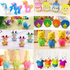 4 - 24pc Novelty Animals Puzzle Erasers Fun Kids Rubbers Party Gift Bag Fillers