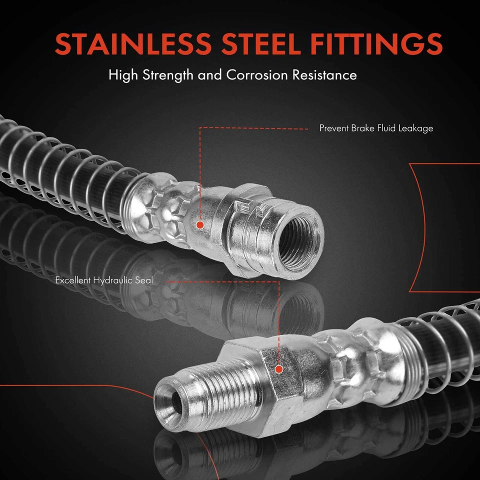 Lados traseros de manguera hidráulica de freno 2 piezas para Mercedes-Benz C215 CL500 W220 S430 S500 Foto 4 de 4