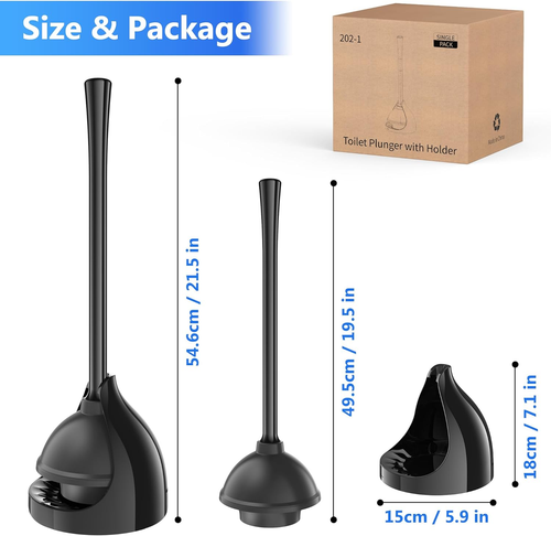 Toilet Plunger with Holder, Plunger with Unique Holder, Plungers for Bathroom wi - Picture 7 of 12