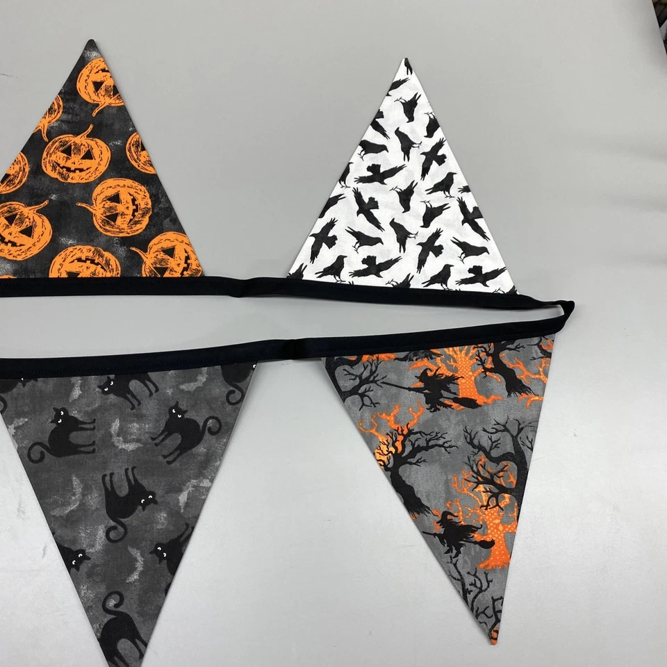 Homemade Fabric Pennant Banner Decoration Halloween Approx. 83" - Image 4 of 4