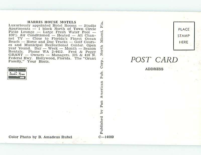 Unused Pre1980 MOTEL SCENE Hollywood Near Miami Florida FL 60.000