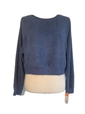 Women s Reverse Fleece Lounge Sweatshirt Colsie Blue S