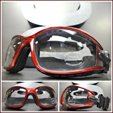 Men MOTORCYCLE BIKER Padded RIDING GOGGLES GLASSES Protective Eyewear with Strap