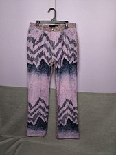 Vintage Just Cavalli Mountain Peninsula Purple Furry Floral Print Jeans Pants