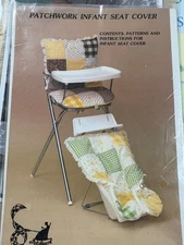 PATCHWORK INFANT SEAT COVERS Sewing Patterns, high chair and carrier,  UNCUT