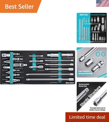Professional Socket Accessories: 22-Piece Chrome Vanadium Set for Mechanics