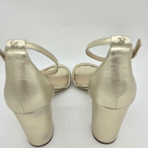 Sam Edelman Robyn scarpe donna misura 10 oro pelle tacco a blocco sandali con cinturino - Foto 8 di 16