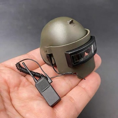 UD9025 1/6 Scale Solider Helmet Intercom Model Model for 12'' Figure Prop Scene