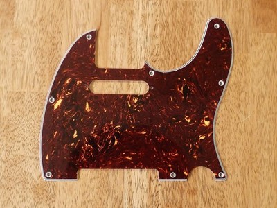 PICKGUARD BROWN TORTOISE SHELL 4 PLY FOR FENDER TELECASTER