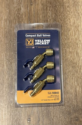 #ad #ad Yellow Jacket 93842Yellow JacketCompact Ball Valve 1 4quot; 45° 3 Pack $70.00