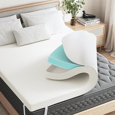 Memory Foam Mattress Topper Queen with Removable Soft Cover, 2 Inch Thick Gel