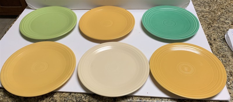 Vintage Fiesta Fiestaware Homer Laughlin Lot of 6 Plates 9.5 Inch 