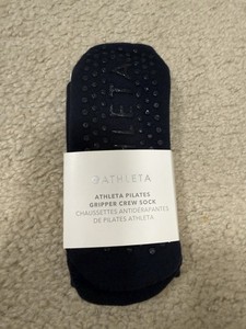 NEW! ATHLETA pilates grip socks women M/L  Navy