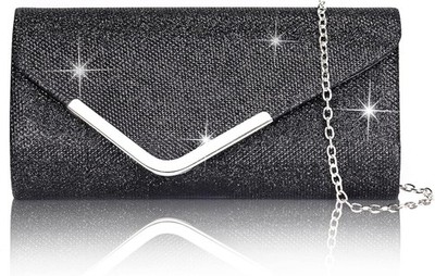 Larcenciel Damen Clutch, Glänzende Pailletten Abendtaschen mit Abnehmbarer 