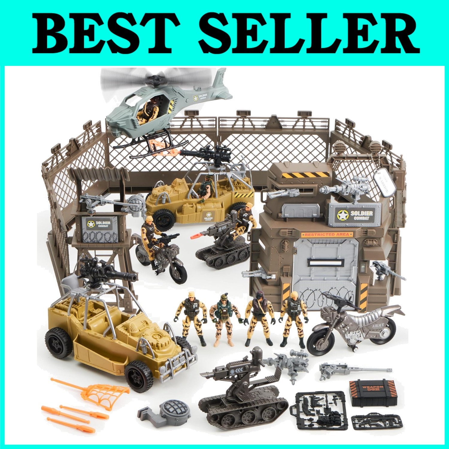 Military Base Toys Set with Army Vehicles & Action Figures= | eBay