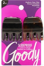 Goody Classics Medium Claw Clips, Black and Brown Colors - Great for Easily