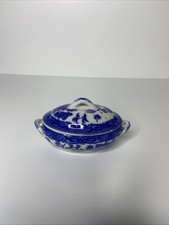 Blue Willow Children's Toy Covered Casserole with Rounded Handles Made in Japan