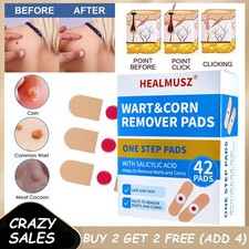 42PCS Wart Corn Remover Patches 1 Step Quick Effective Removal Pads Sticker