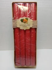 FRAGRANCE Set (8) Chesapeake Bay Hand Poured 10" Taper Candle Red Pink