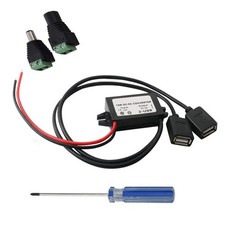 RUNCCI-YUN Car Power Converter DC 12V to 5V/ 3A Voltage with Dual 1