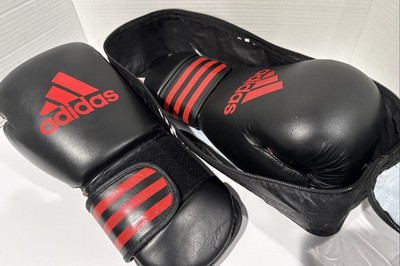 Adidas Kpower 300 Expert Leather Pro boxing gloves 16oz Black/red