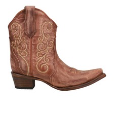 Circle G by Corral Triad Embroidered Pull On Snip Toe Cowboy Womens Brown Casua