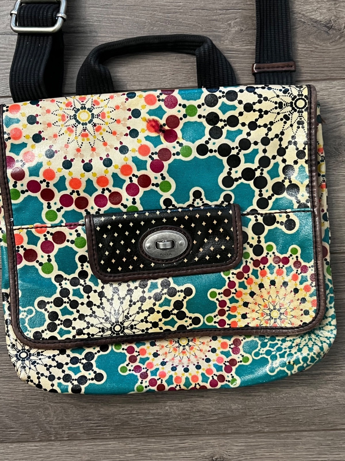 Fossil Key per multicolor mosaic purse — image 3