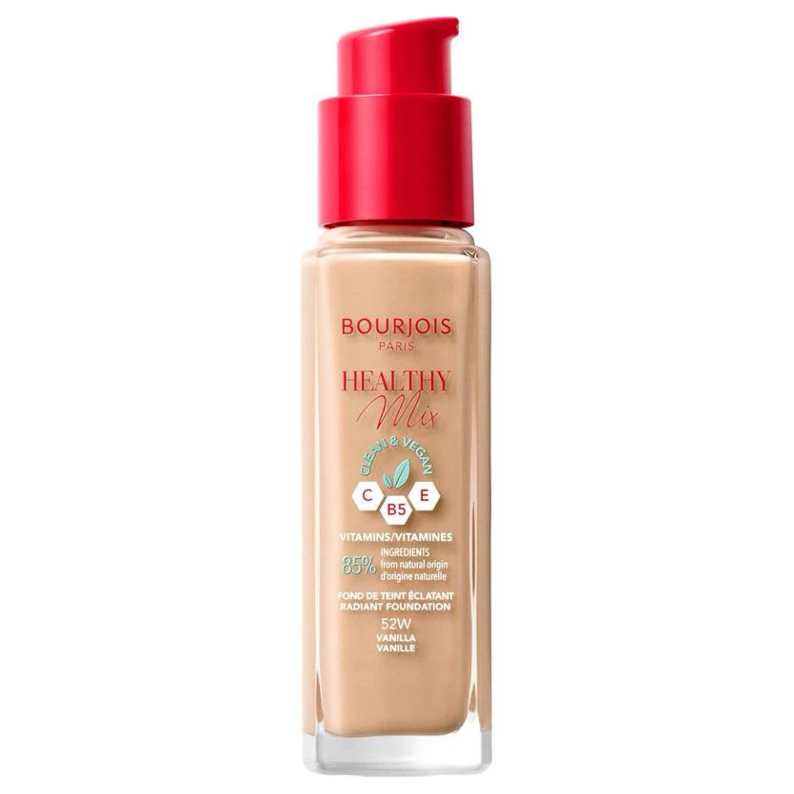 Bourjois Foundation 30ml 52W Vanilla Radiant Healthy Mix Clean And Vegan