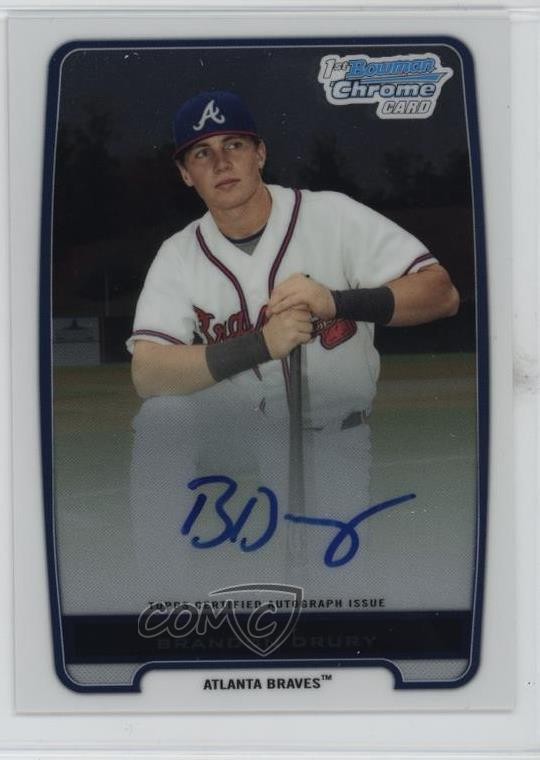 2012 Bowman Chrome Prospects Auto Brandon Drury #BCP18 Auto 1qg4