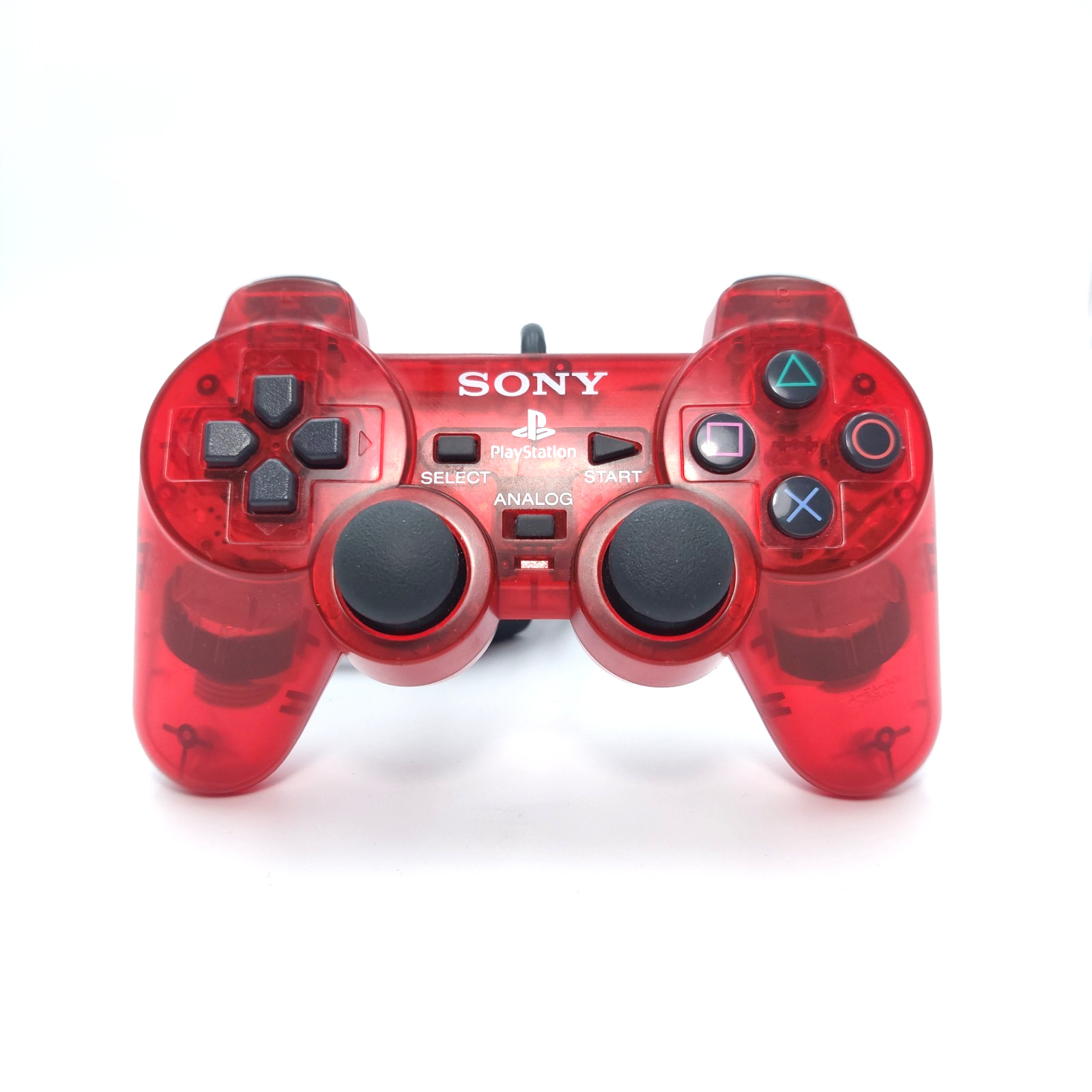 Controller Dualshock per Sony Playstation 2 Rosso Trasparente Originale
