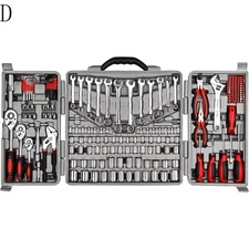 CARTMAN 205 Piece Ratchet Wrench Tool Set 1/4" & 3/8" & 1/2" Drive 