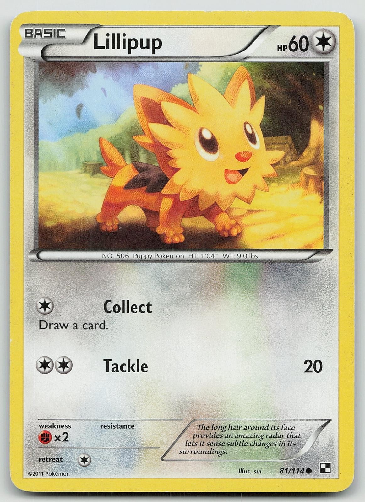 Pokemon Lillipup 81/114 Black & White Common LP