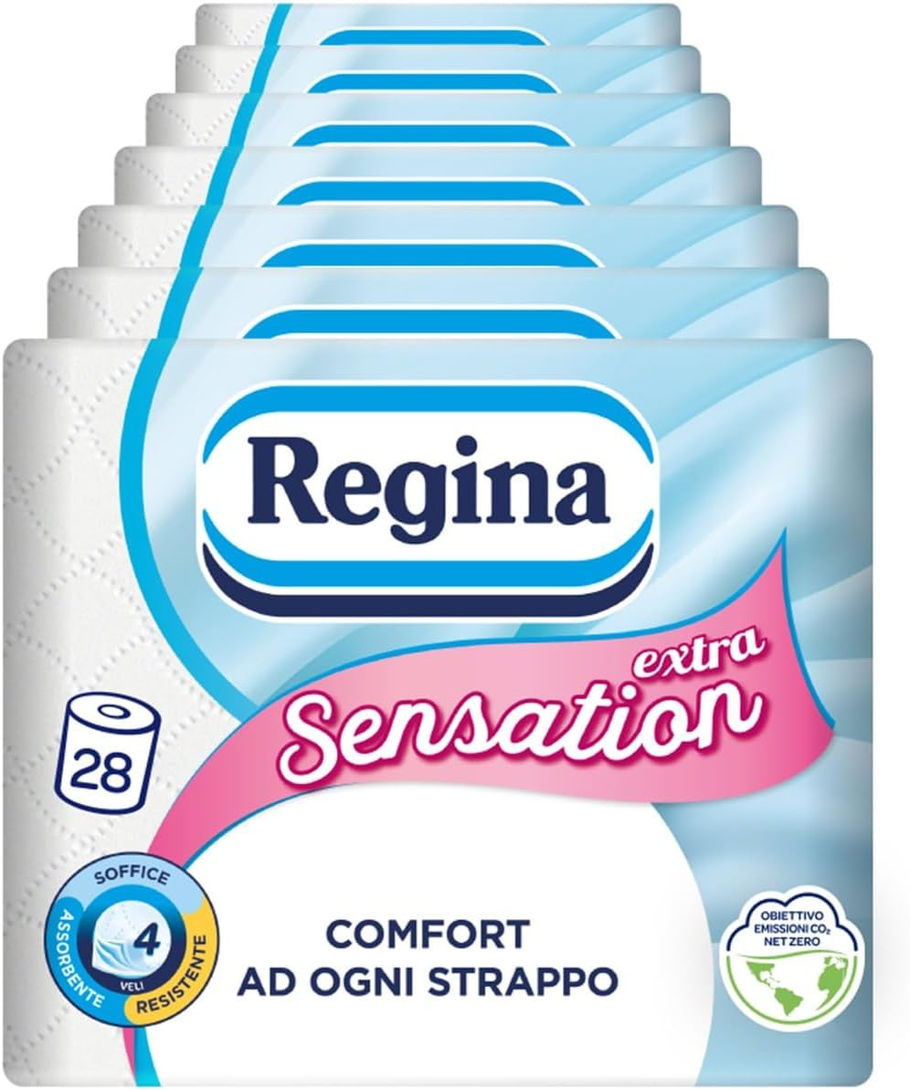 Regina Sensation Extra 28 Rotoli - La Tradizionale Morbidezza a 4 Veli