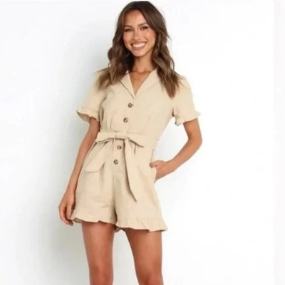 Petal + Pup Arli Linen Cotton Blend Romper
