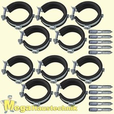 Rohrschellen Set 10St Gelenkrohrschelle Schallschutz 10-116mm mit Stockschraube