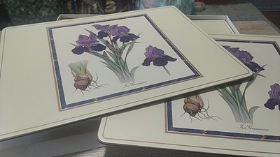 set of Four 16 x 12 IRIS placemats. pimpernel