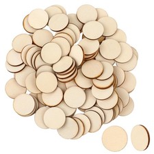 100 PCS Wood Circles Unfinished Small Slices Round Crafts Cutouts 1 inch
