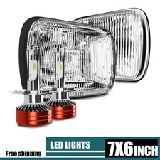 Pair H6054 5x7 7x6 Light Housing H4 9003 LED Fog Light DRL Offroad Use