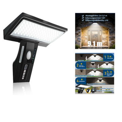 Solarwandleuchte mit Bewegungsmelder 90 LED 3 Modi Sicherheitsle