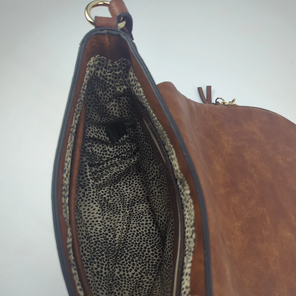 Bolso Bandolera Sole Society Thalia Marrón Camel Cuero Vegano Usado en Excelente Condición - 0032 Foto 3 de 4