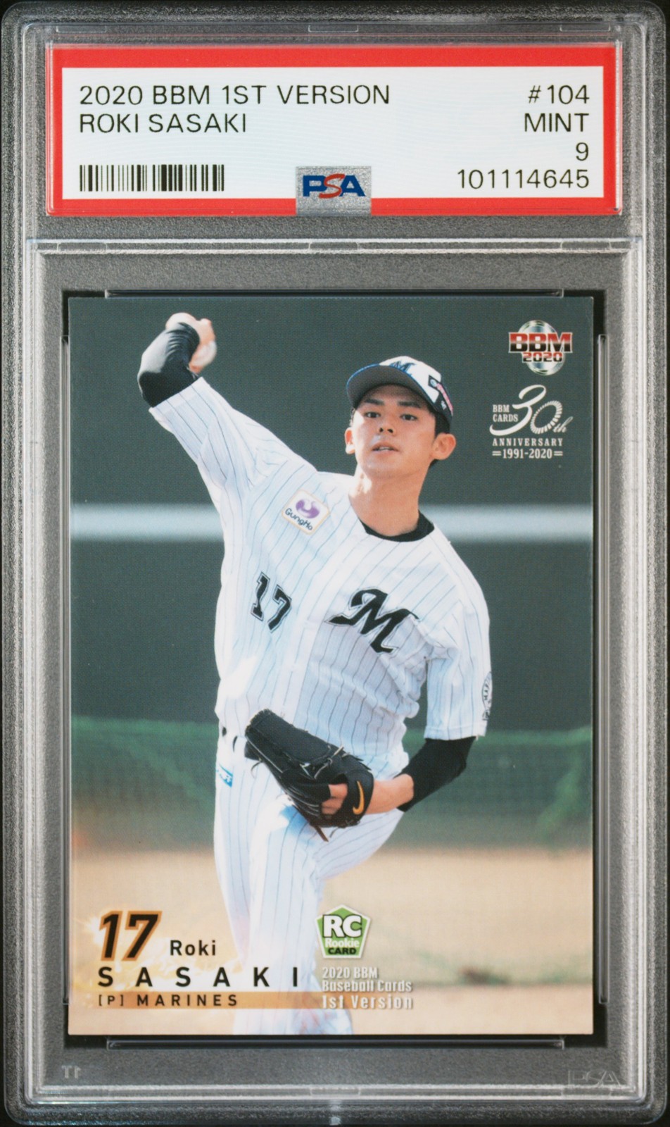 2020 BBM 1ST VERSION #104 ROKI SASAKI PSA 9