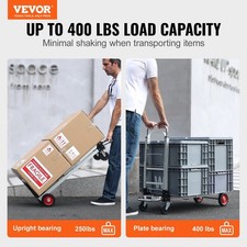Aluminum Folding Hand Truck, 2 In 1 Design 400 Lbs Capacity, Heavy Duty Industri