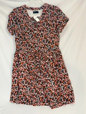 Gap Shirt Dress Womens Size 6 Colorful Floral Ditsy Tie Waist Poppy Button Front