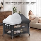 Angelbliss Gray Foldable Portable Play Yard w/ Wheels, Bassinet & Changing Table — photo 5